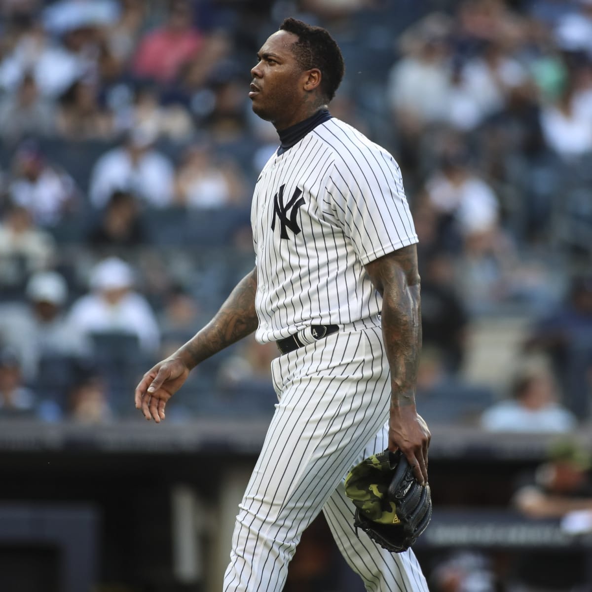 Long time coming: Struggling Aroldis Chapman saves Yankees - The Boston  Globe