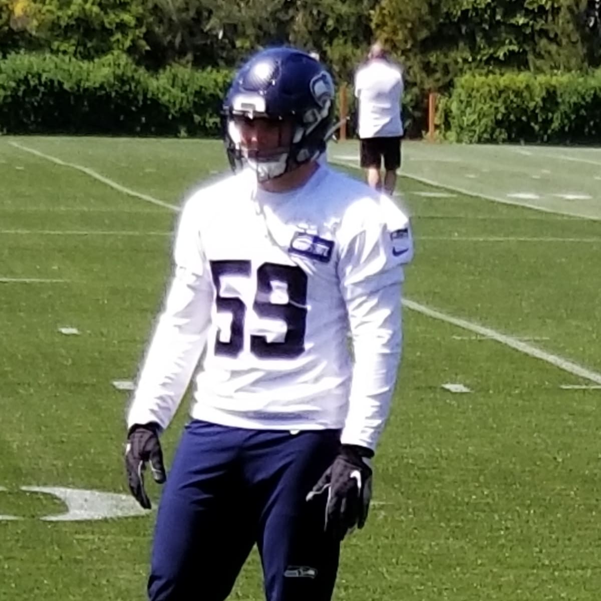 Seattle Seahawks linebacker Jon Rhattigan (59) walks on the field during  minicamp Tuesday, June 6, 2023, at the NFL football team's facilities in  Renton, Wash. (AP Photo/Lindsey Wasson Stock Photo - Alamy