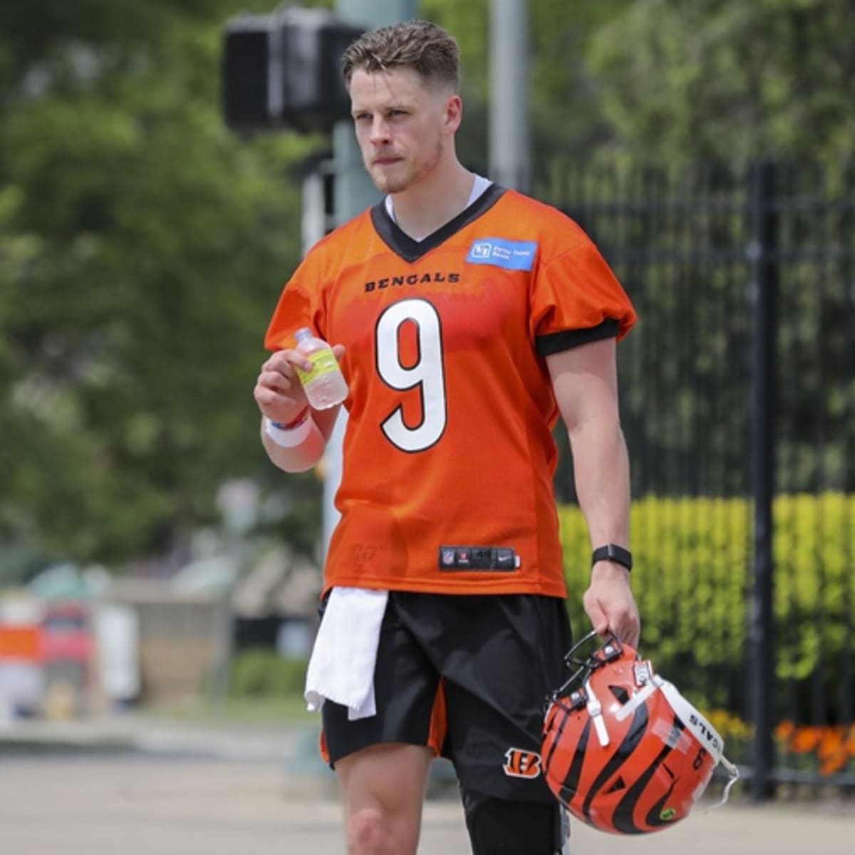 Joe Burrow Cincinnati Bengals Unsigned Throwing the Ball in White