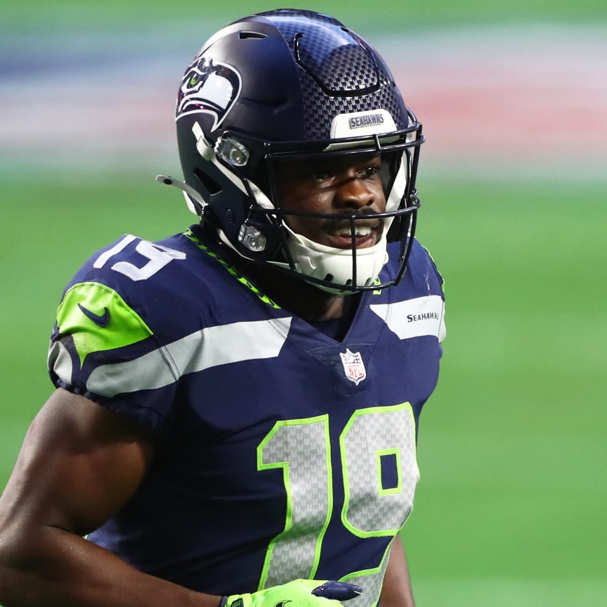 LANDOVER, MD - NOVEMBER 29: Seattle Seahawks wide receiver Penny Hart (19)  during the game between the Seattle Seahawks and the Washington Football  Team on November 29, 2021, at FedEx Field in