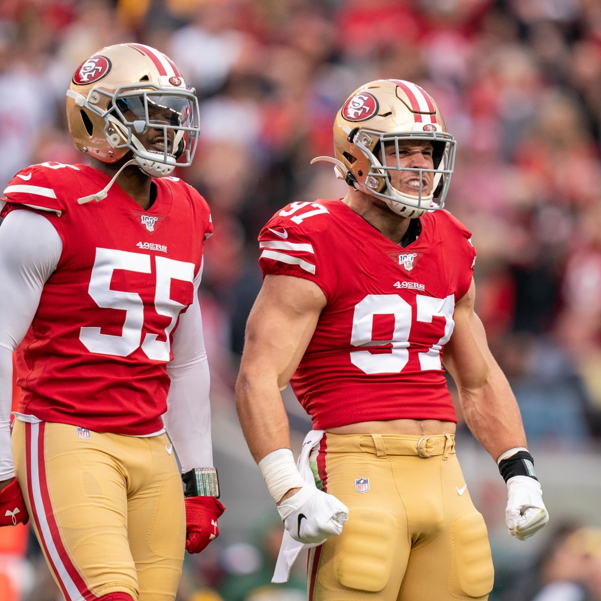 San Francisco 49ers defensive end Dee Ford (55) defends against the Seattle  Seahawks during an NFL football game, Sunday, Oct. 3, 2021 in Santa Clara,  Calif. (AP Photo/Lachlan Cunningham Stock Photo - Alamy