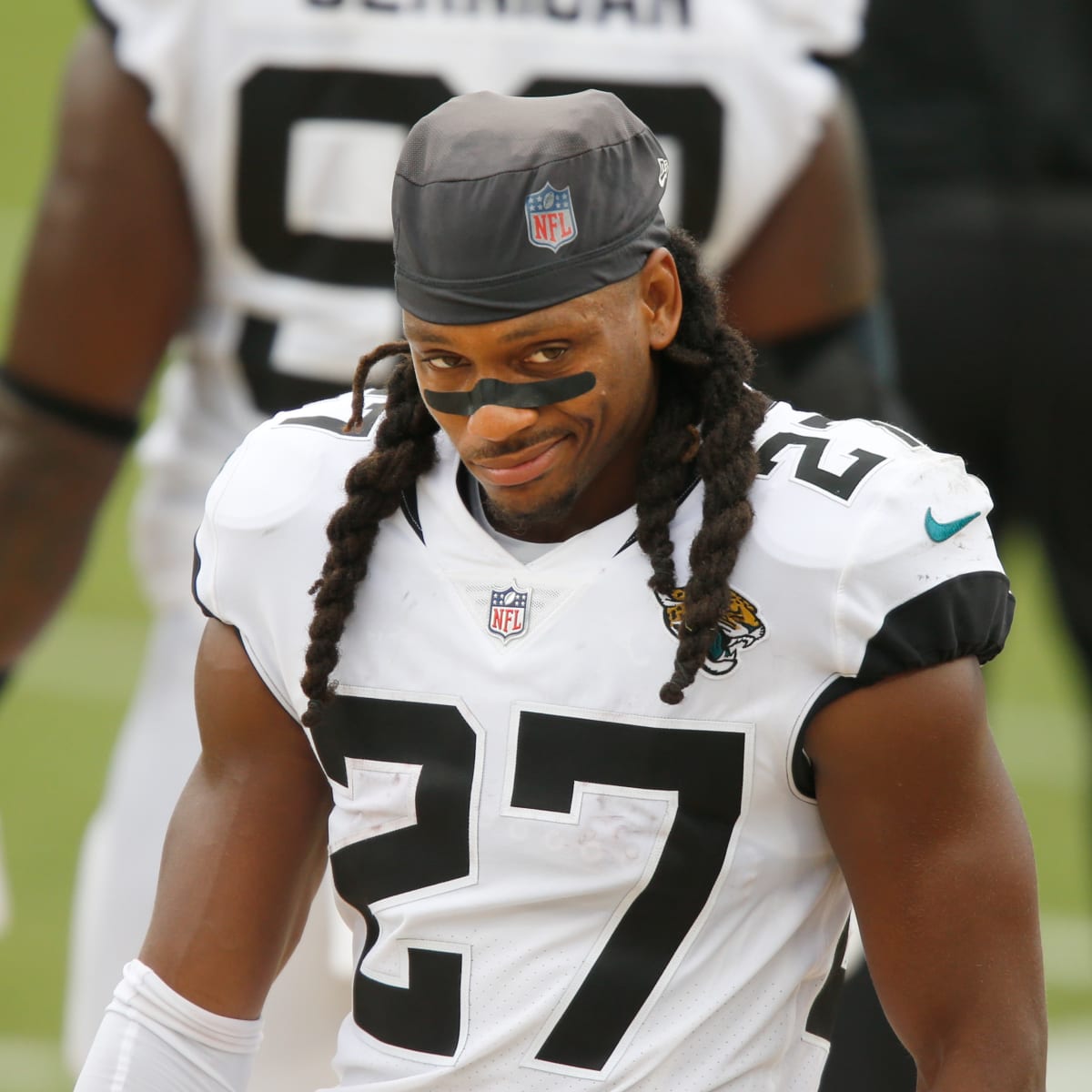 Chris Claybrooks of the Jacksonville Jaguars displays his teeth