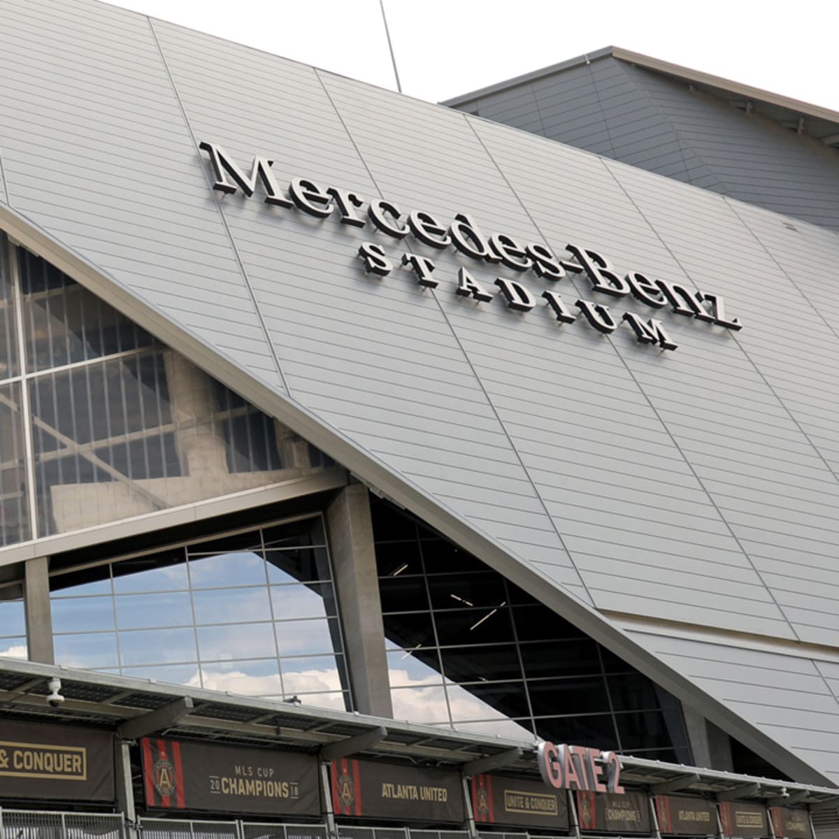 The Atlanta Falcons' Mercedes-Benz Stadium, now finished, in 27