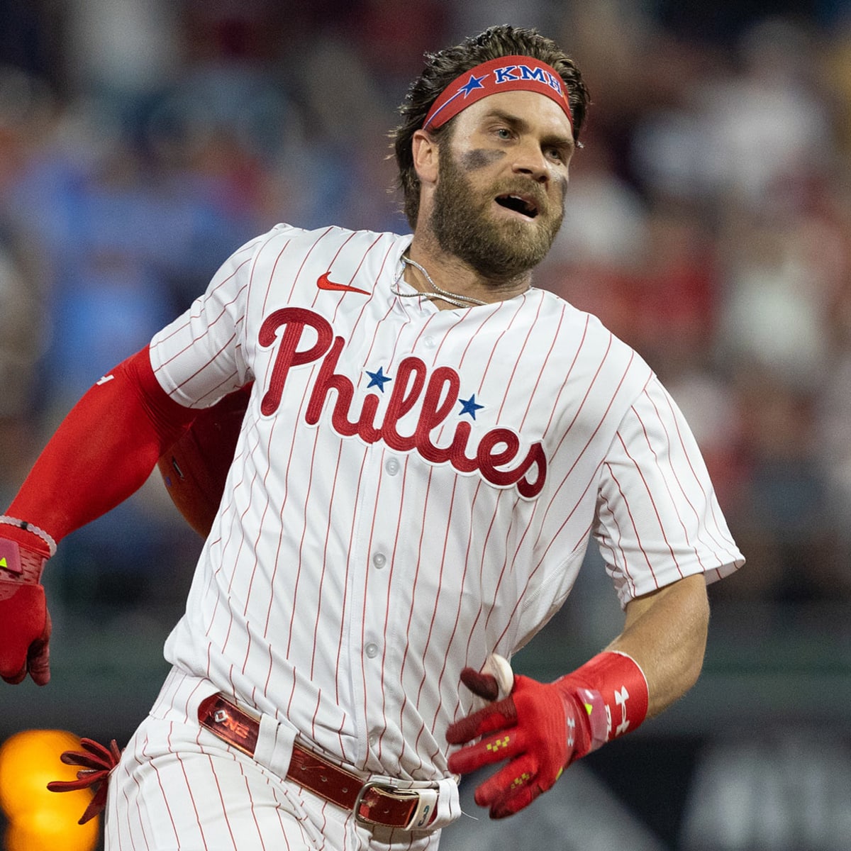 When will Bryce Harper play for the Phillies in spring training?