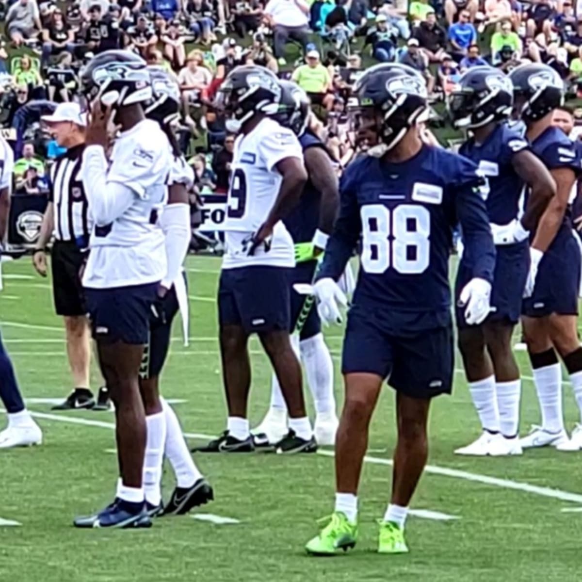 Seahawks' Cade Johnson stretchered off, taken to hospital with