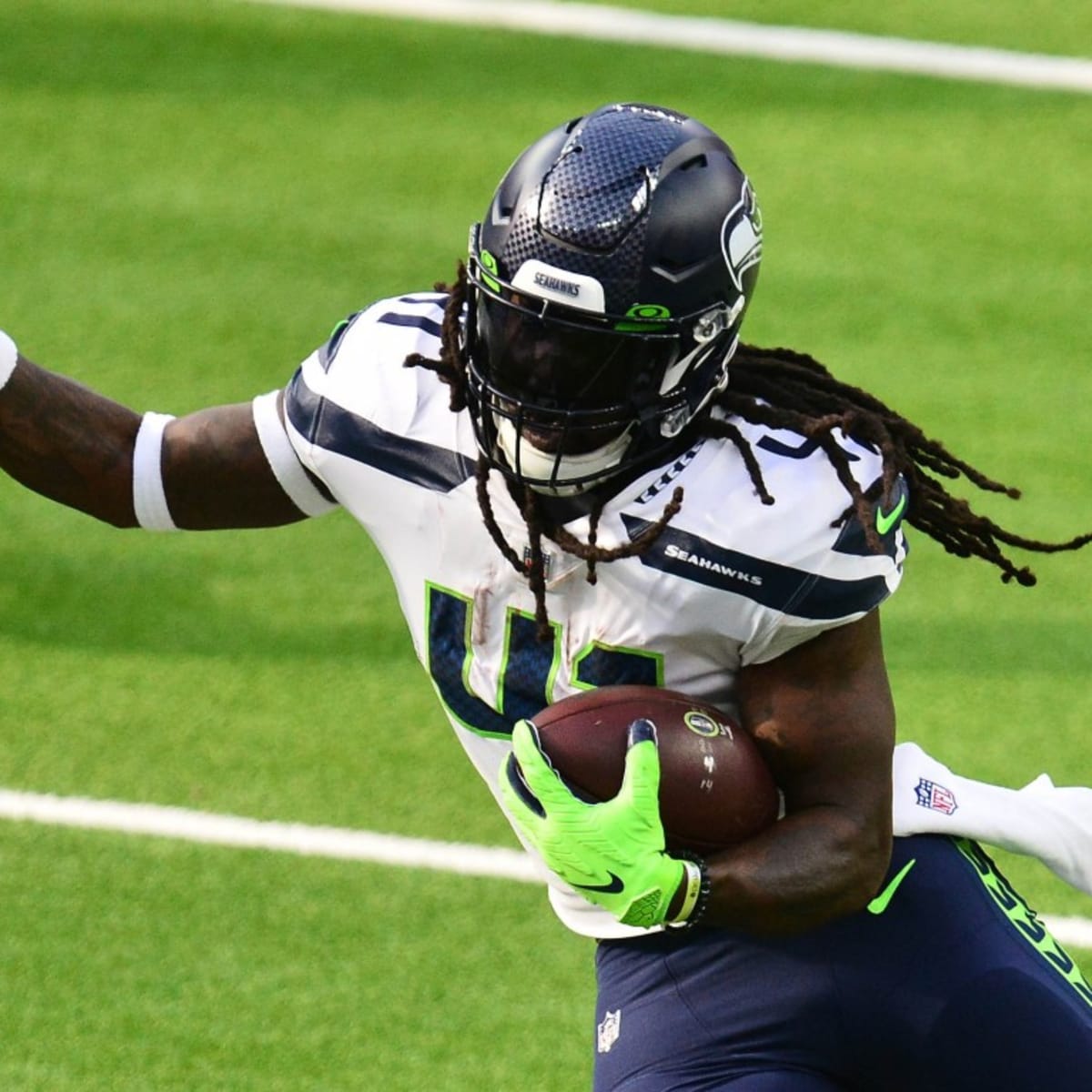 Seattle Seahawks defensive end Rasheem Green is pictured during