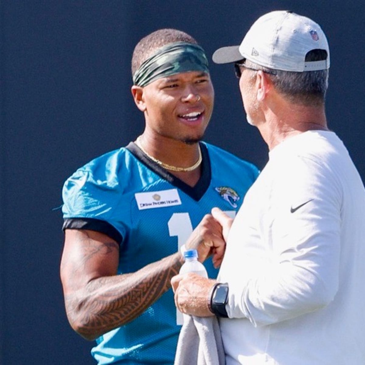 Jacksonville Jaguars wide receiver Marvin Jones (11) talks to the