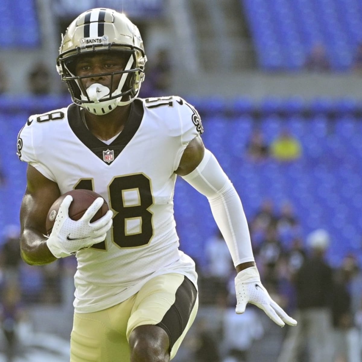 New Orleans Saints cornerback Troy Pride Jr. (37) breaks up a pass intended  for Houston Texans wide receiver Jalen Camp (17) in the second half of a  preseason NFL football game, Sunday