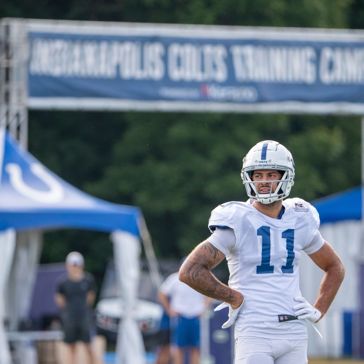 Danny Pinter of the Indianapolis Colts participates in a training