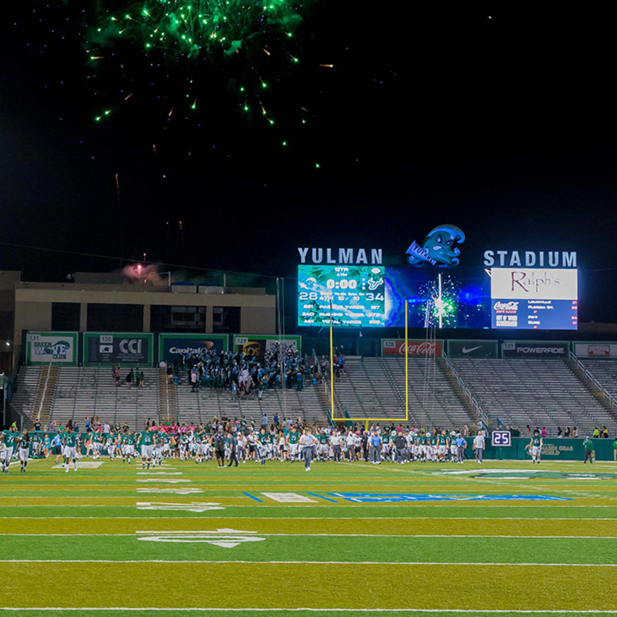 Oklahoma paints Tulane's Green Wave logo on field after game moved to  Norman due to Hurricane Ida 