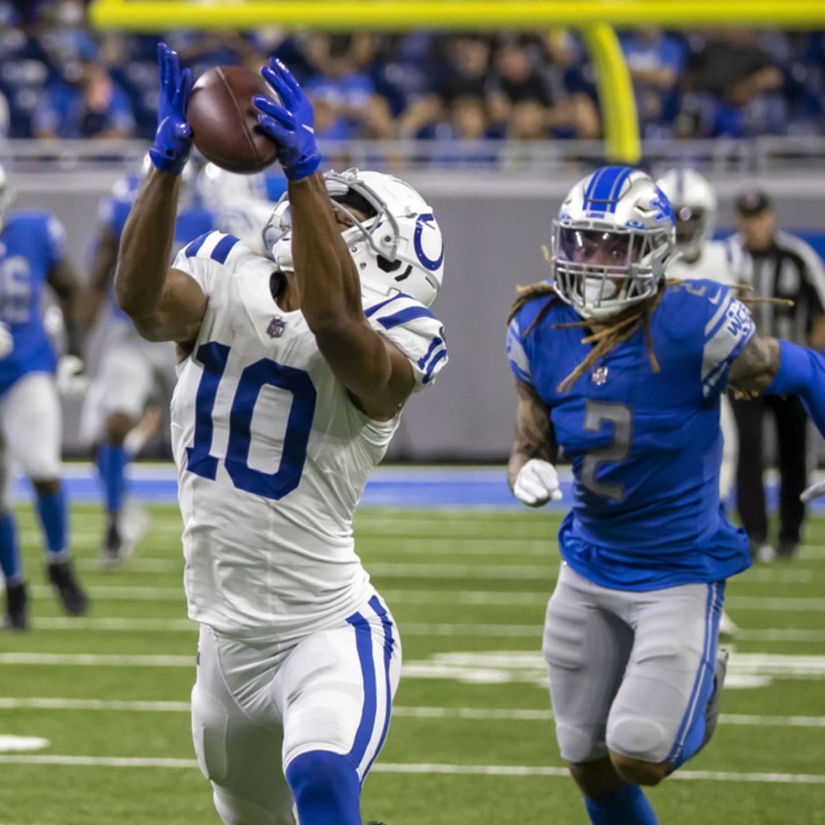 Detroit Lions defensive back Mike Ford (38) plays against the
