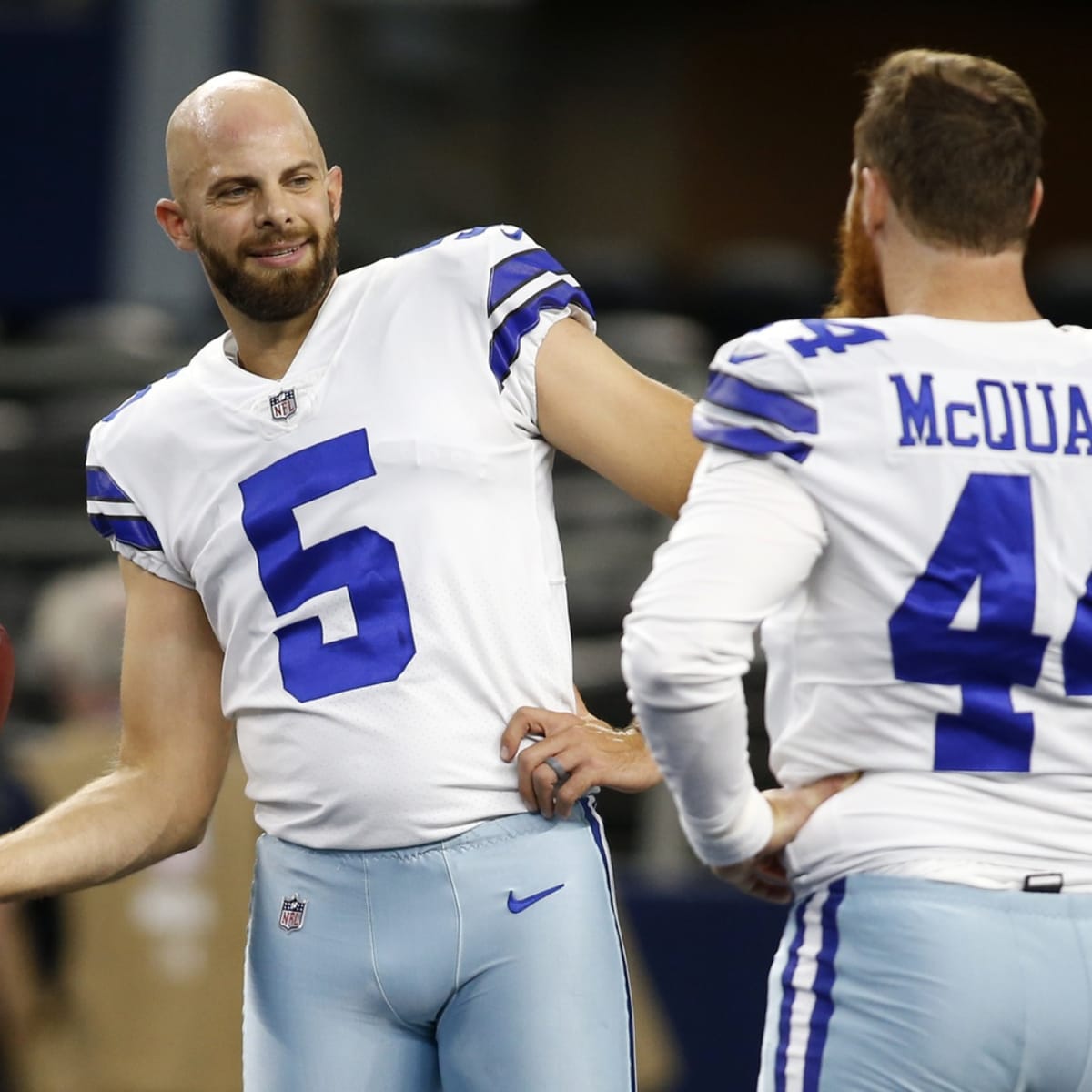 Philadelphia, Pennsylvania, USA. 8th Jan, 2022. Dallas Cowboys punter Bryan  Anger (5) during warm ups before the game against the Philadelphia Eagles  on January 8, 2022 at Lincoln Financial Field. (Credit Image: ©