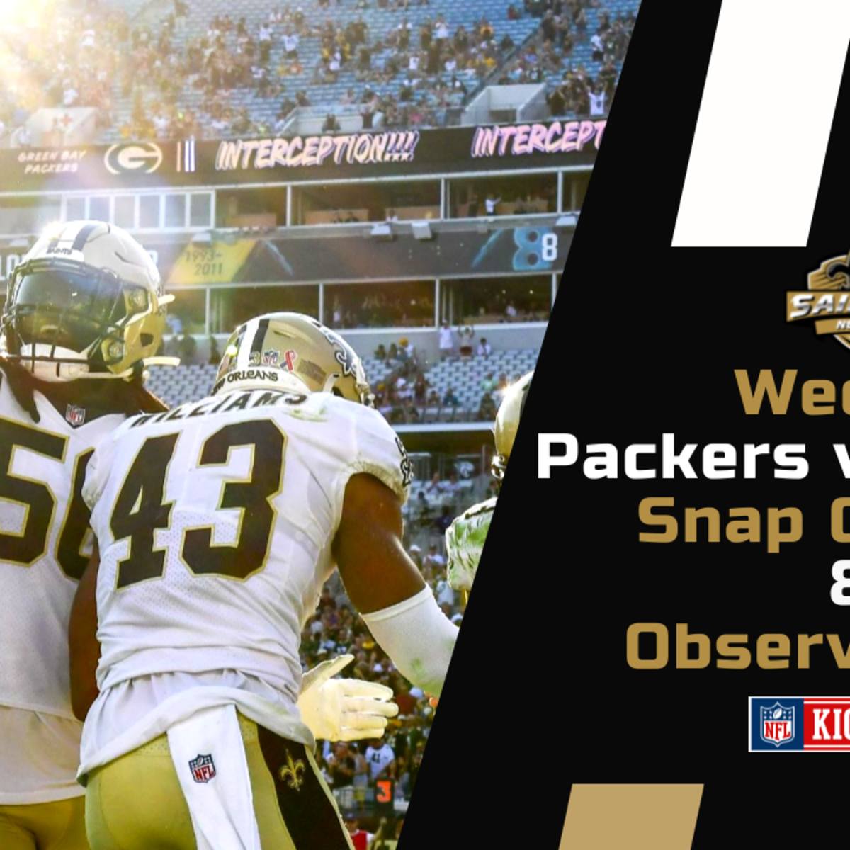 Week 1 New Orleans Saints Snap Counts and Observations - Sports