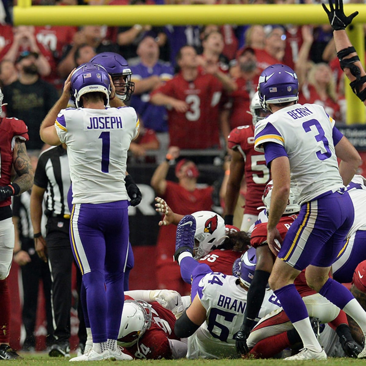 Vikings lose at Cardinals 34-33, fall to 0-2 after Greg Joseph's missed FG