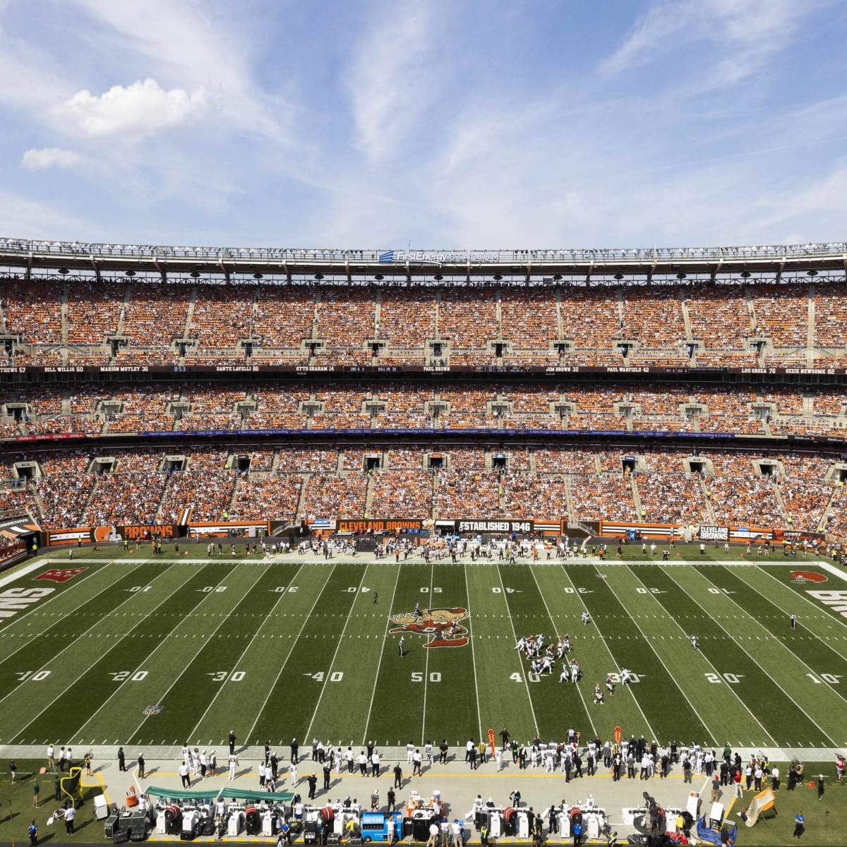 Cleveland Browns field vandalized; tire tracks at First Energy Stadium