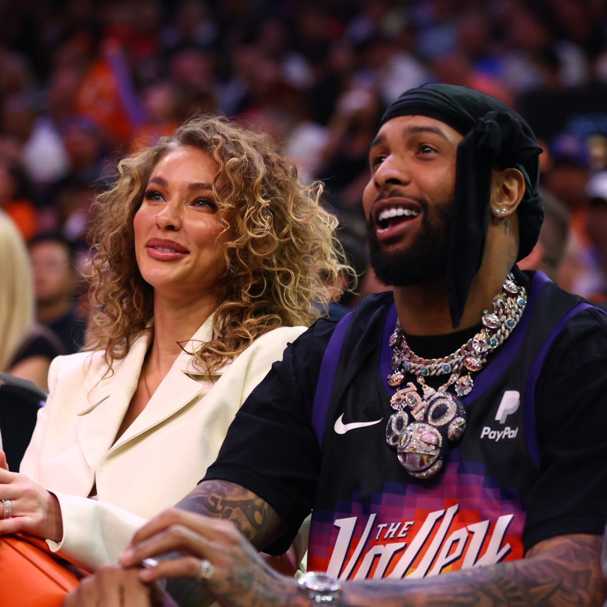 Odell Beckham Jr. attends Phoenix Suns playoff game with girlfriend