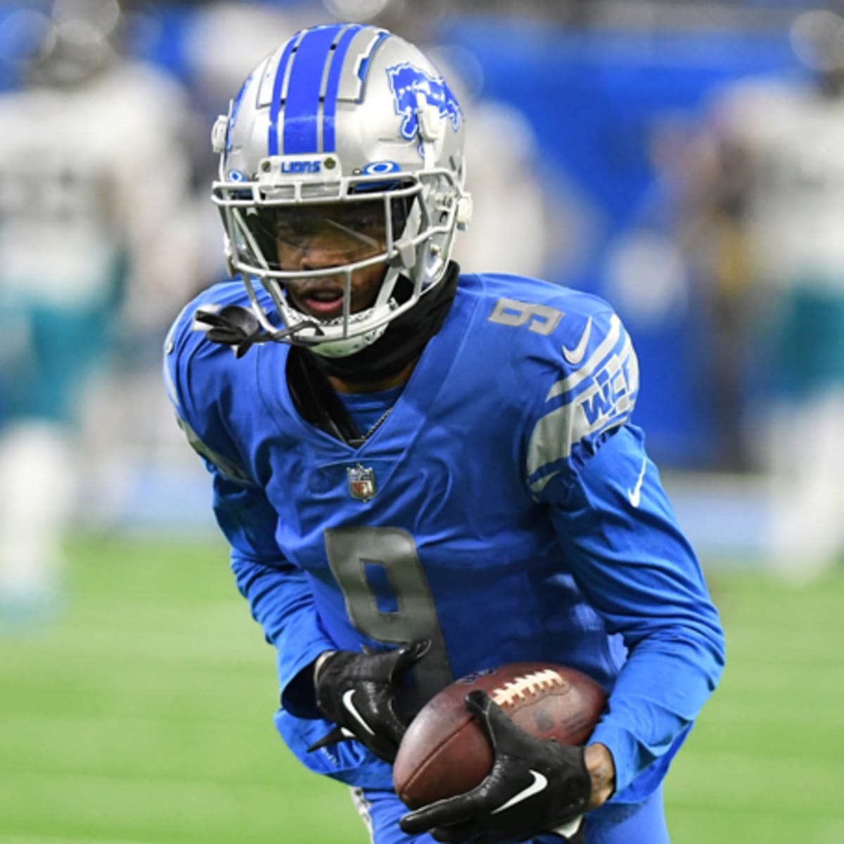 Detroit Lions' Jameson Williams catches a touchdown pass during the first  half of an NFL football game against the Minnesota Vikings Sunday, Dec. 11,  2022, in Detroit. (AP Photo/Duane Burleson Stock Photo 