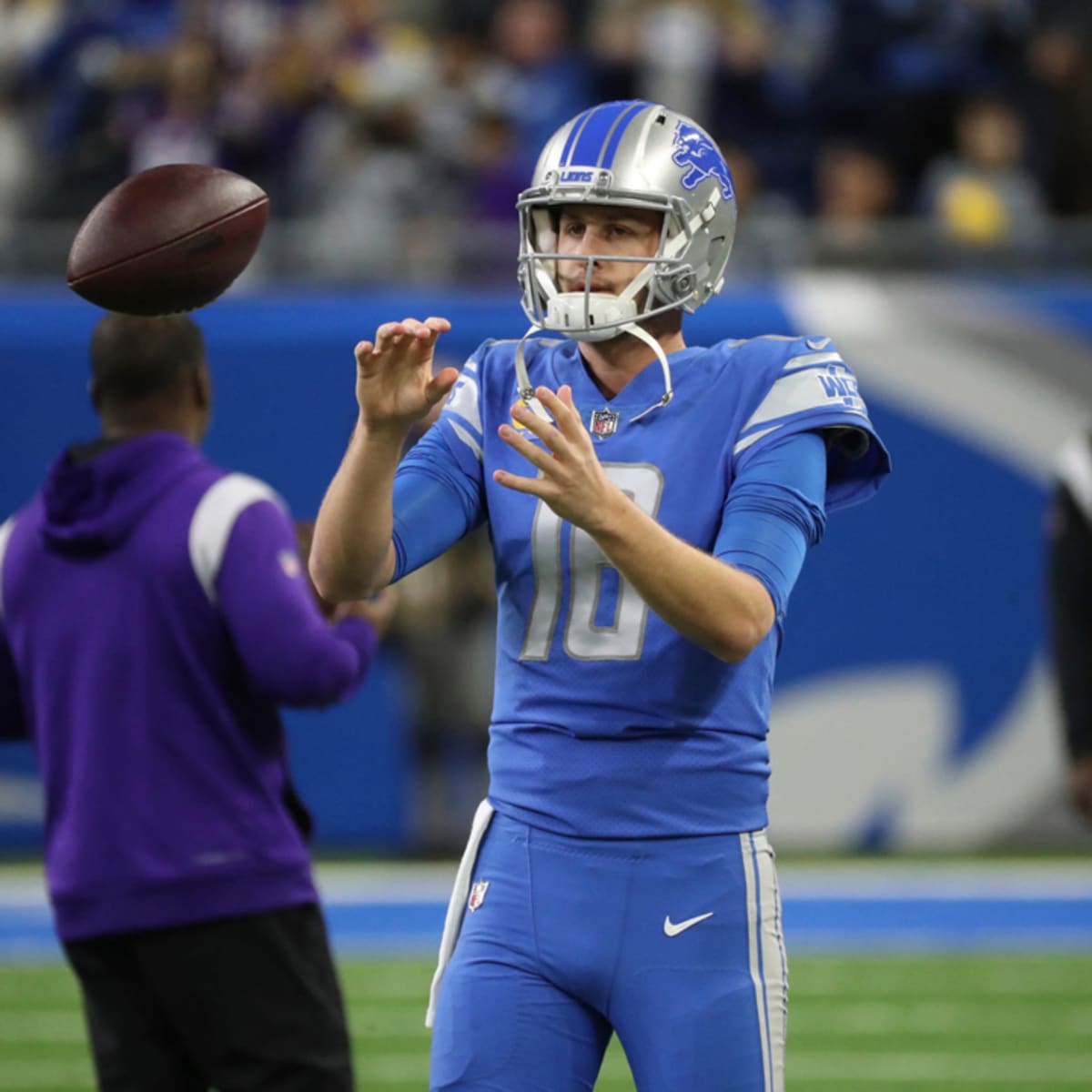 DETROIT, MI - OCTOBER 30: Detroit Lions linebacker Malcolm Rodriguez (44)  walks off of the field at the conclusion of an NFL football game between  the Miami Dolphins and the Detroit Lions