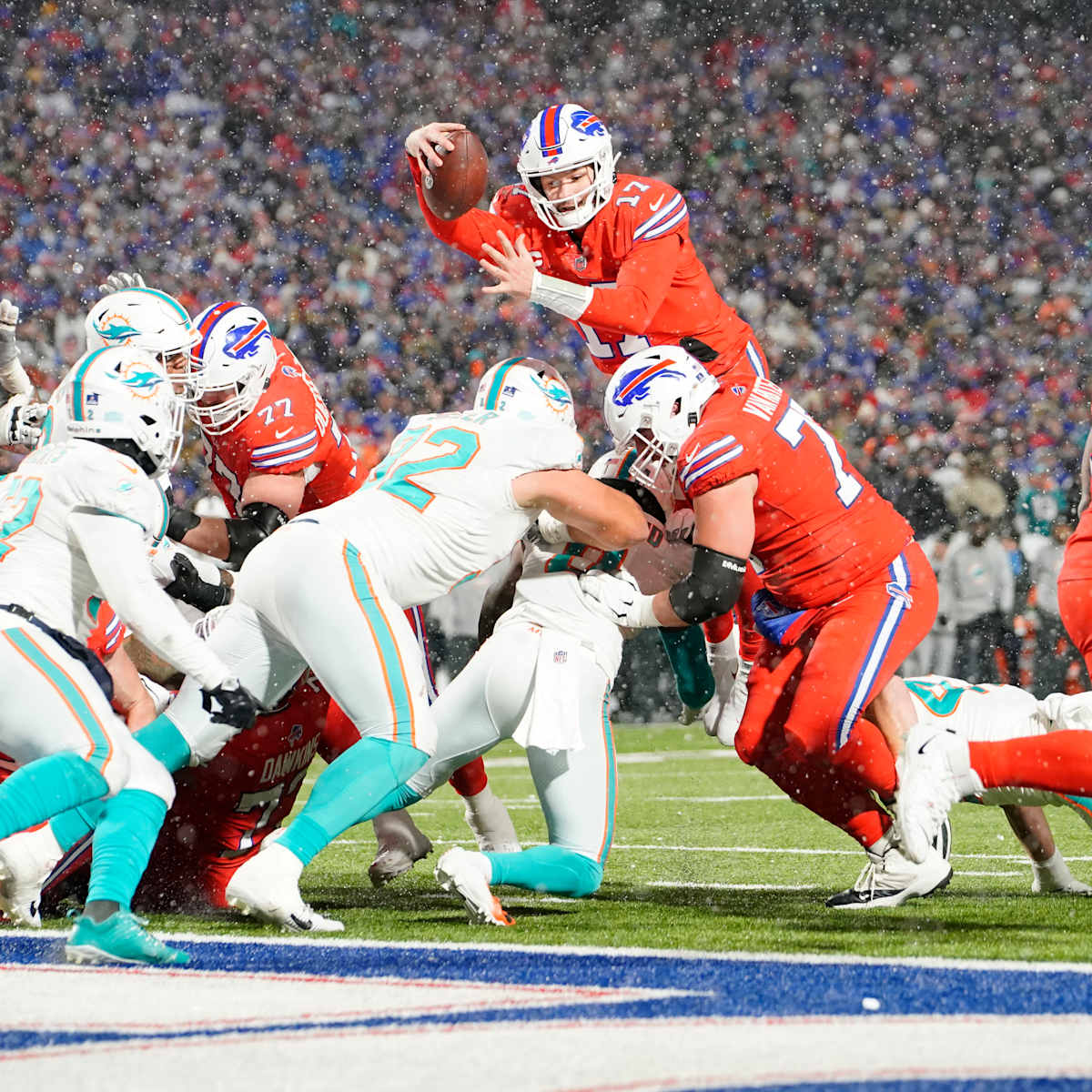 Bills' Josh Allen plays up to MVP-favorite status, dominates star