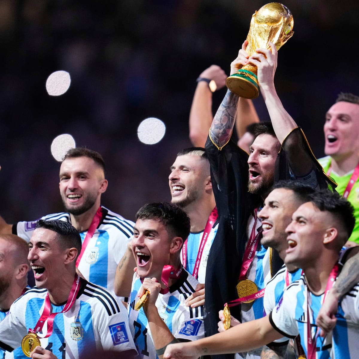 Lionel Messi's shirt was covered up for Argentina World Cup trophy