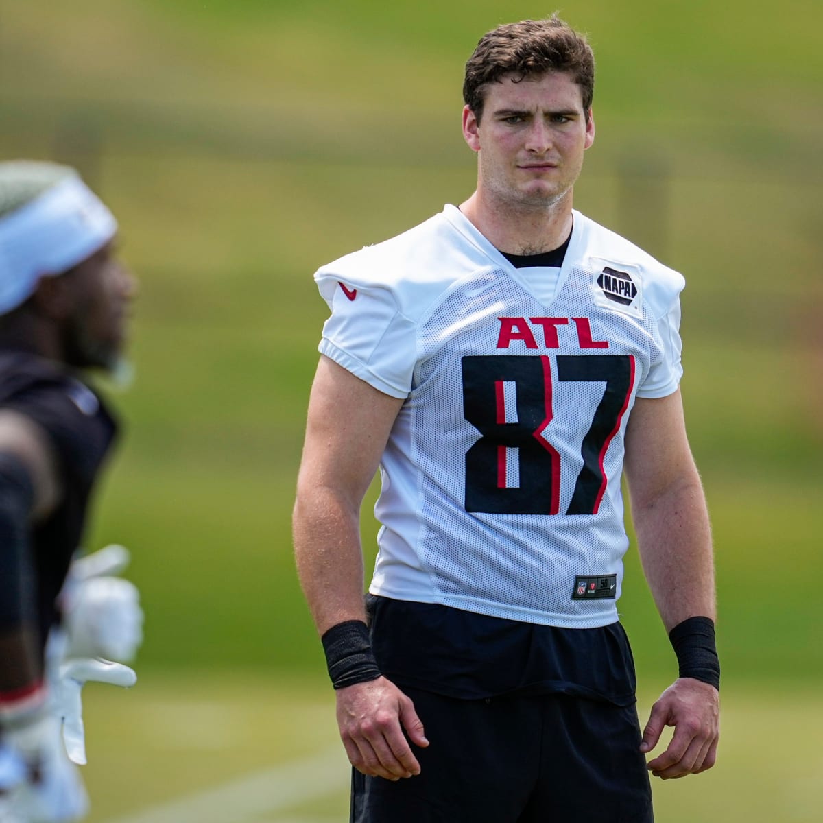 Atlanta Falcons tight end John FitzPatrick (87) works during the second  half of an NFL preseason football game against the Pittsburgh Steelers,  Thursday, Aug. 24, 2023, in Atlanta. The Pittsburgh Steelers won