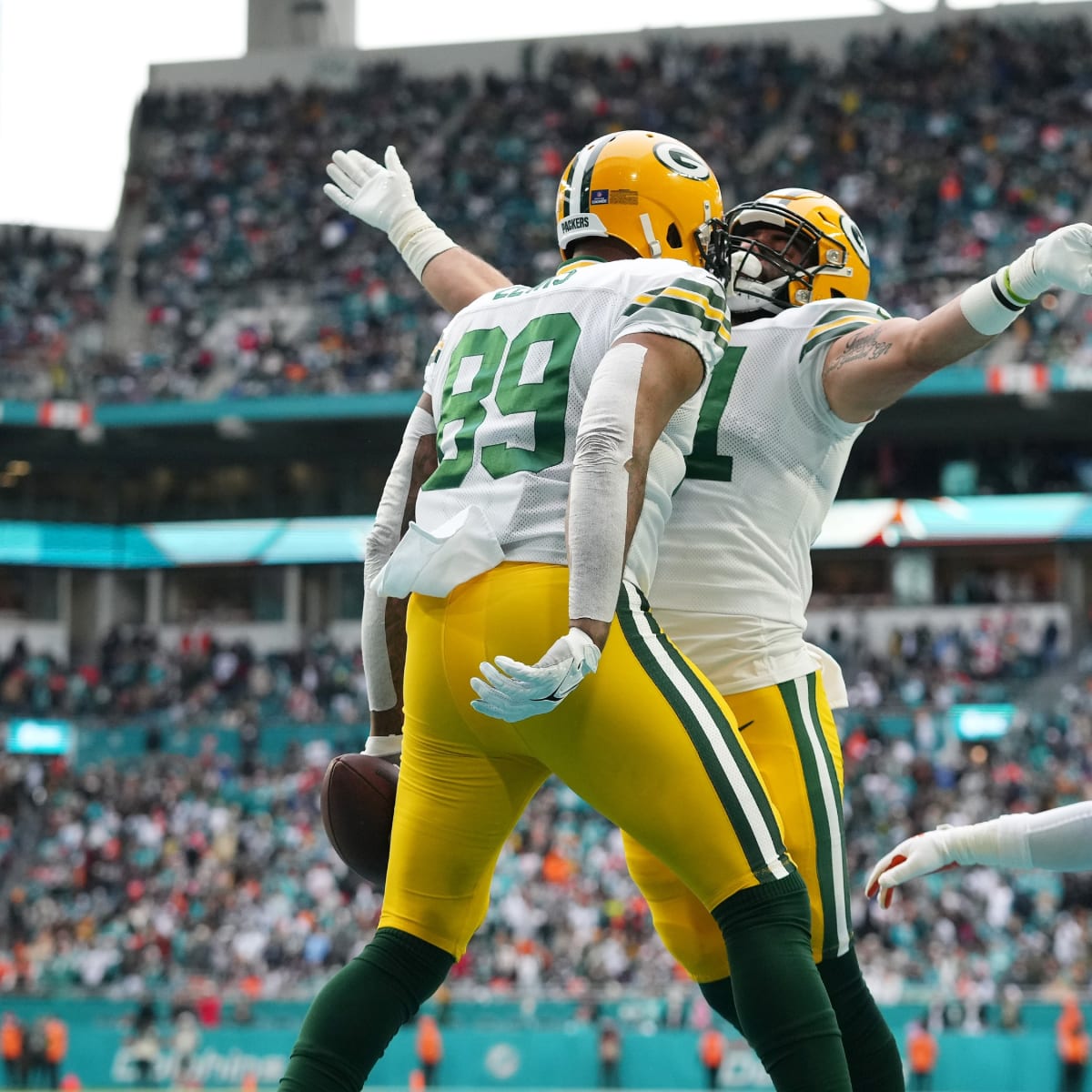 Packers vs Dolphins game photos on Christmas at Hard Rock Stadium