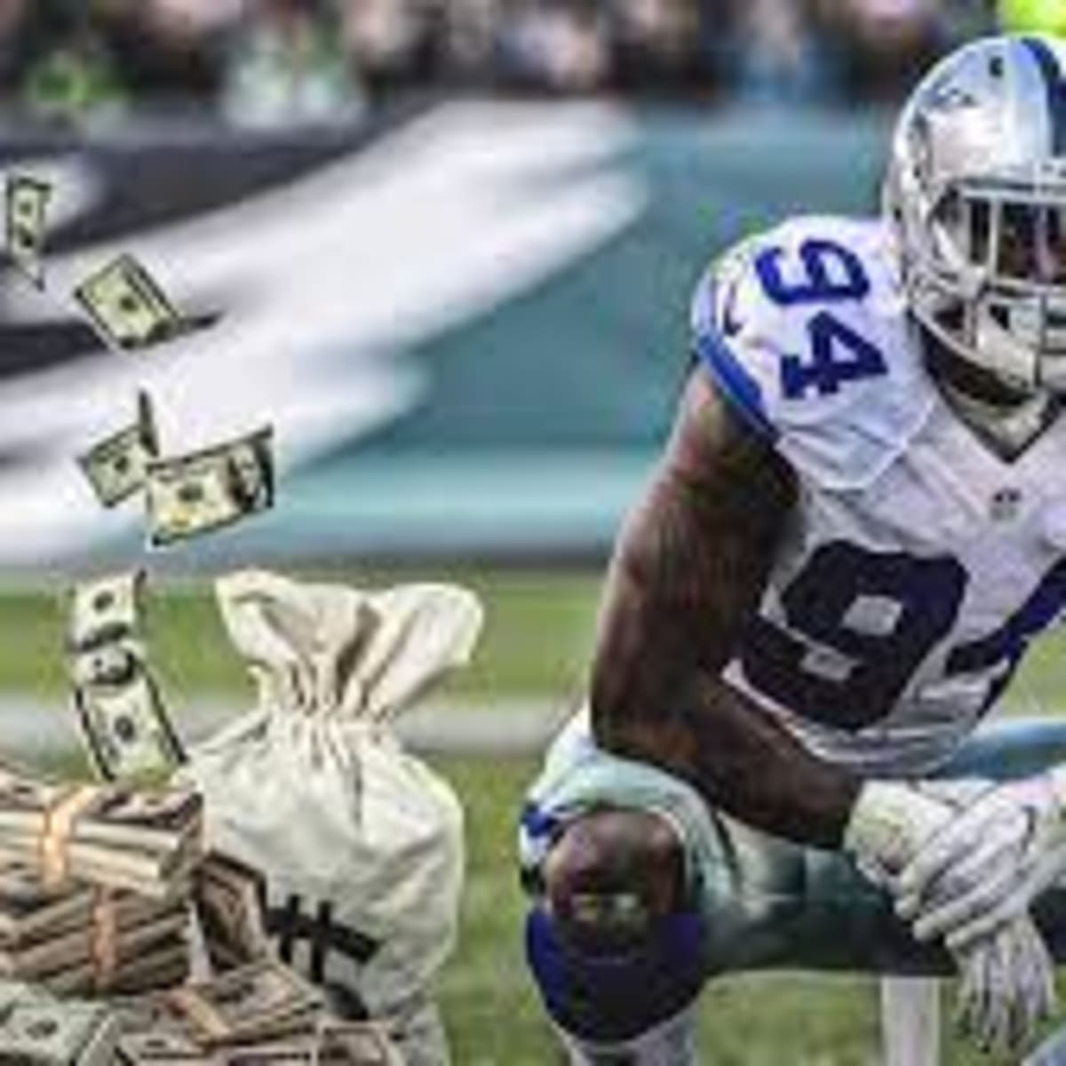 Dallas Cowboys defensive end Randy Gregory (94) enters the field for the  game against the Detroit Lions on Sunday, Sept. 30, 2018 at AT&T Stadium in  Arlington, Texas. (Photo by Steve Nurenberg/Fort