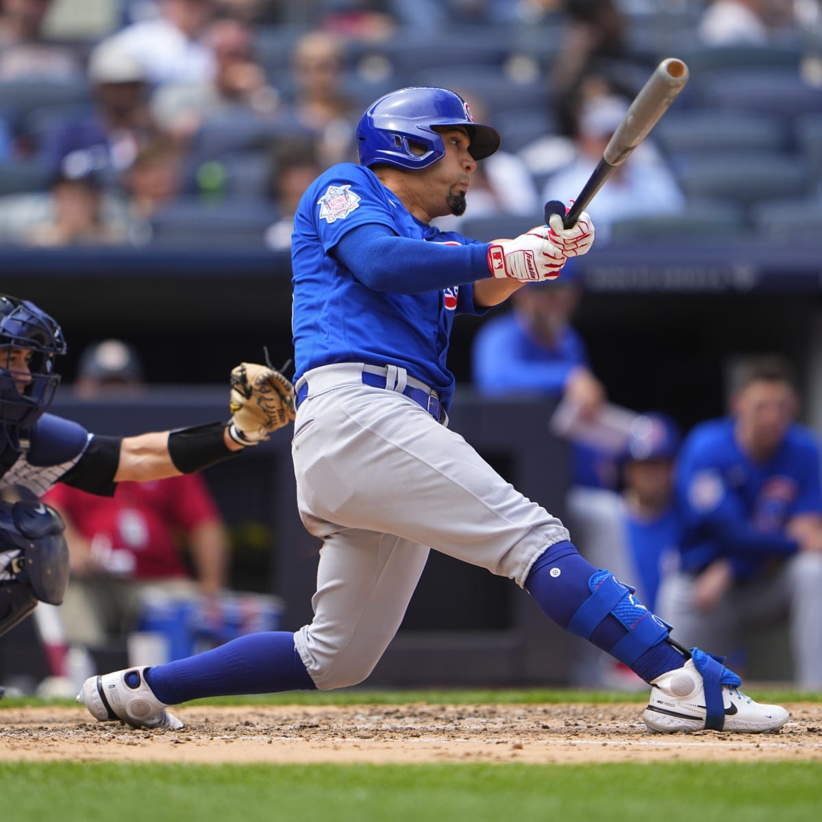 Rafael Ortega of the Chicago Cubs is unable to catch the double by News  Photo - Getty Images