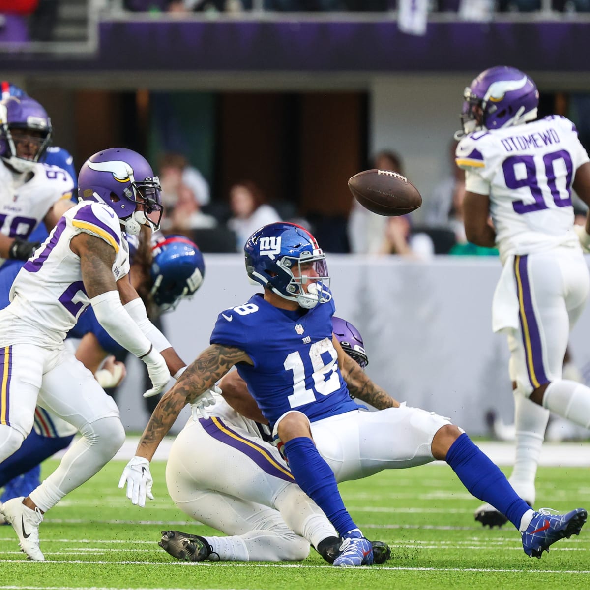 Minnesota Vikings running back Dalvin Cook walks on the field before an NFL  wild card playoff football game against the New York Giants, Sunday, Jan.  15, 2023, in Minneapolis. (AP Photo/Charlie Neibergall