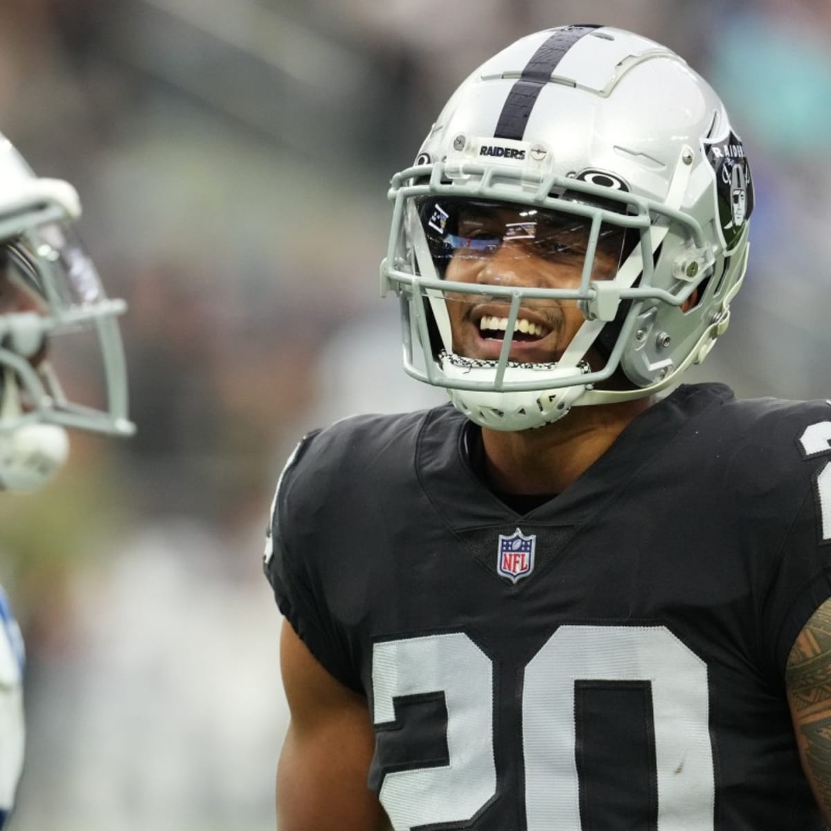 Safety Isaiah Pola-Mao of the Las Vegas Raiders celebrates with News  Photo - Getty Images