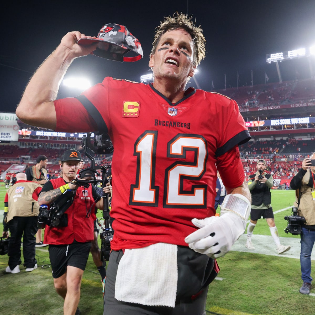 Tampa Bay Buccaneers General Manager Jason Licht talks on the phone News  Photo - Getty Images