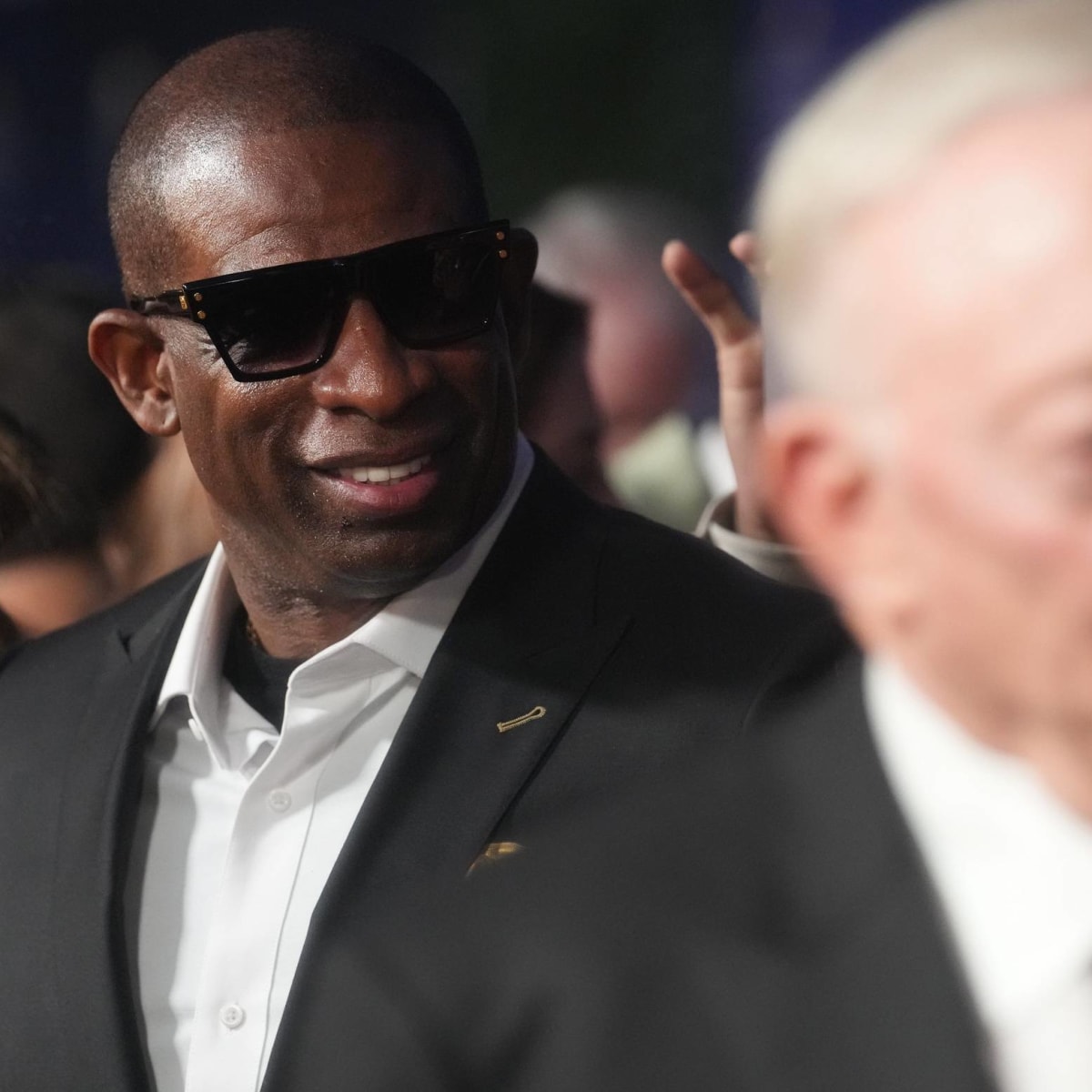 Deion has been wearing sunglasses and hats in interviews for 35 years! 😎  #CFB #Colorado 