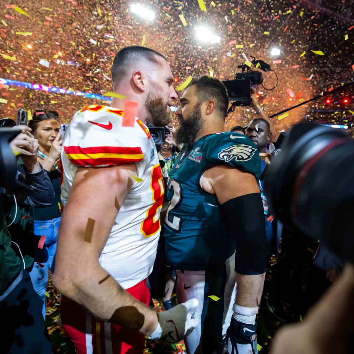 Watch: Travis And Jason Kelce Embrace At Midfield Following Super