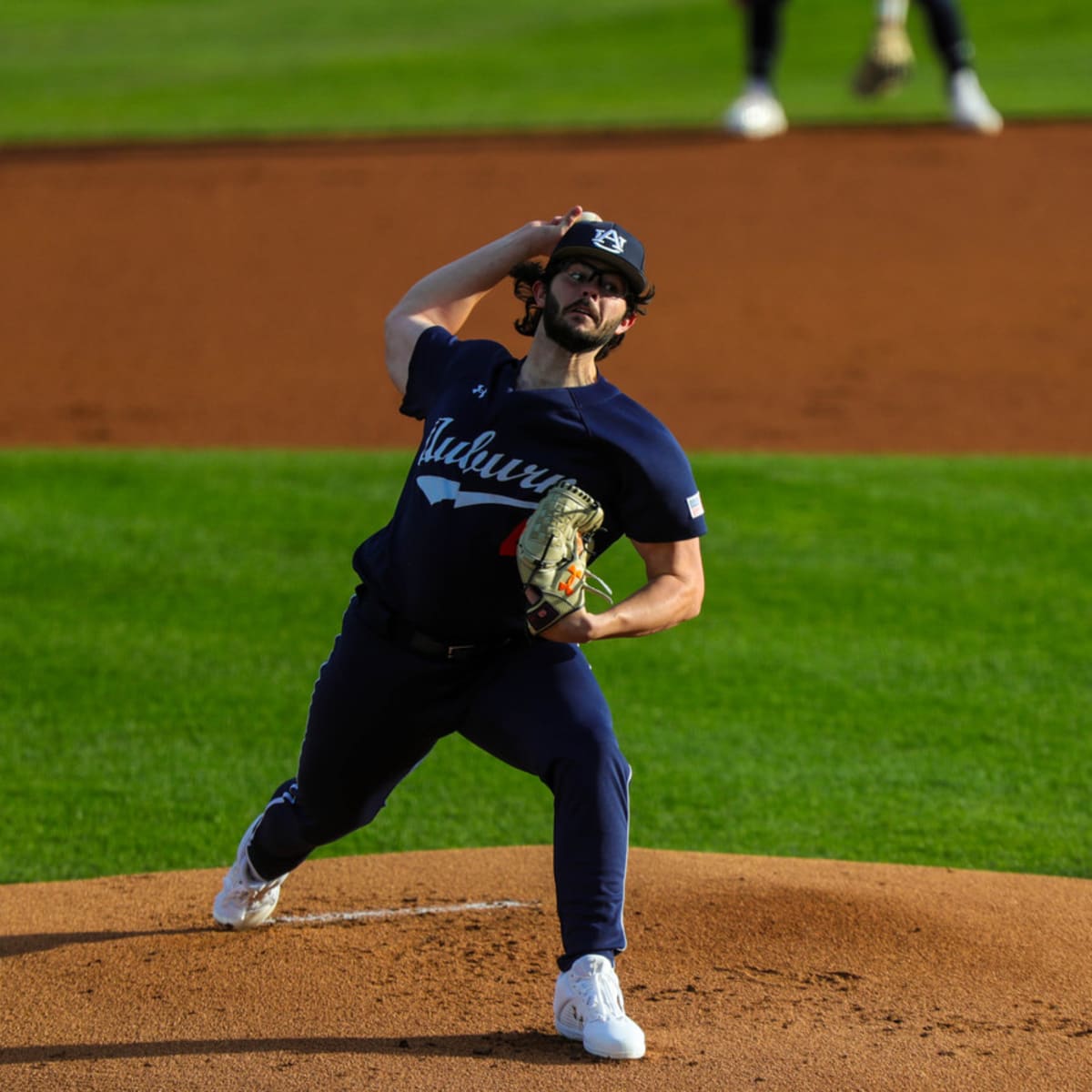 HOOVER, AL - MAY 23: Auburn Tigers infielder Cole Foster (7) steps on home  plate during the 2023 SEC Baseball Tournament game between the Missouri  Tigers and the Auburn Tigers on May