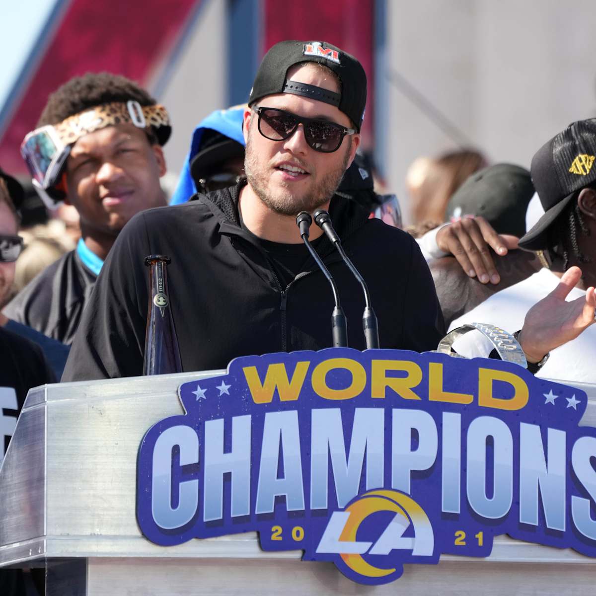 Wife of LA Rams QB Matthew Stafford Speaks on Super Bowl Parade Incident -  Sports Illustrated LA Rams News, Analysis and More