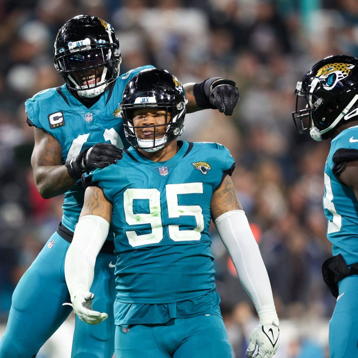 JACKSONVILLE, FL - NOVEMBER 28: Jacksonville Jaguars defensive end Roy  Robertson-Harris (95) during