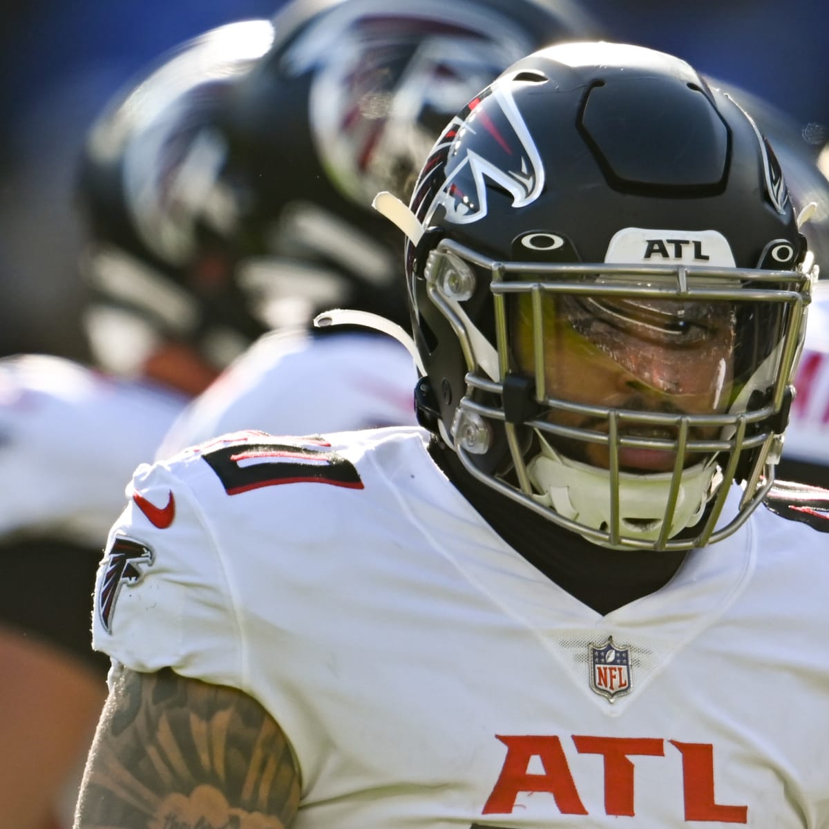 Atlanta Falcons fullback Keith Smith (40) works during the first half of an  NFL football game against the Tampa Bay Buccaneers, Sunday, Jan. 8, 2023,  in Atlanta. The Atlanta Falcons won 30-17. (