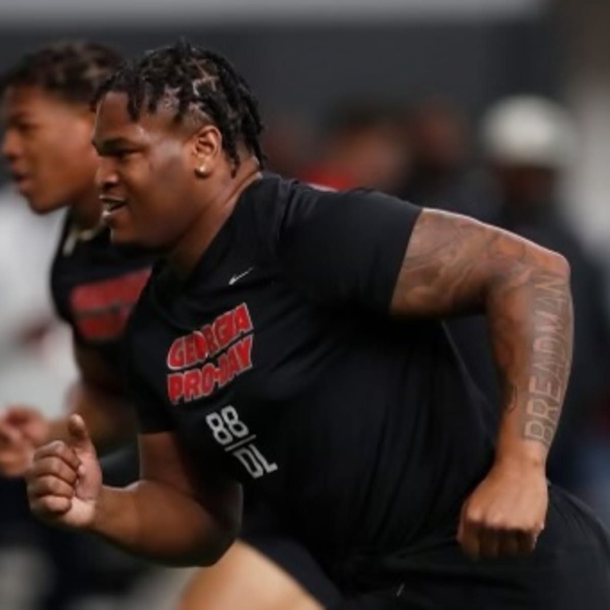 FILE PHOTOS).former Georgia Bulldogs defensive tackle (88) Jalen Carter is  projected to go in the Top 5 in the 2023 NFL Draft, here he is pictured on  January 9, 2023 versus the