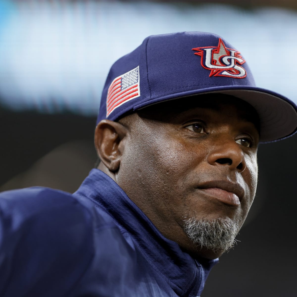 Ken Griffey Jr. takes batting practice in front of Team USA