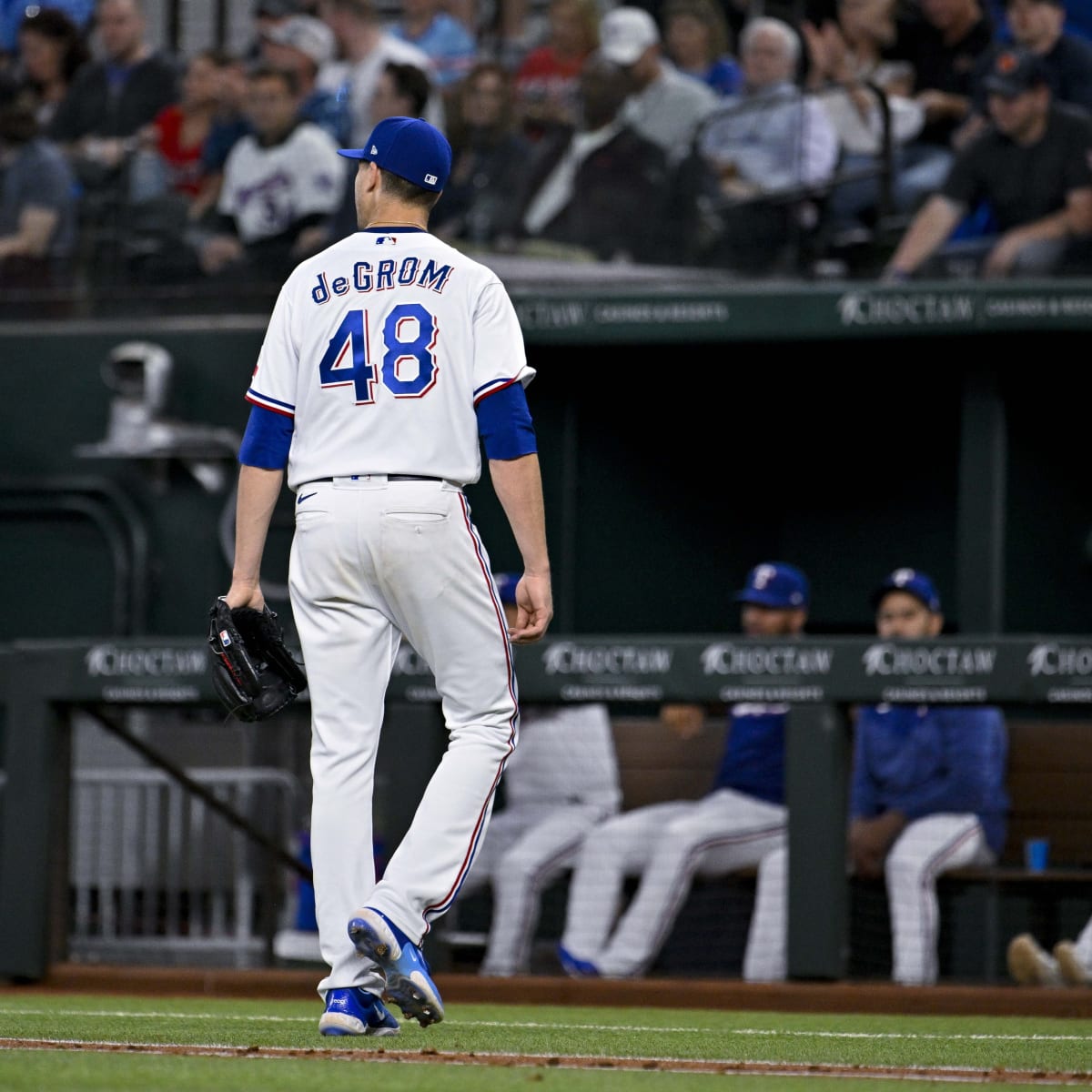 Update: Texas Rangers Ace Jacob deGrom Removed with Right Wrist Soreness -  Fastball