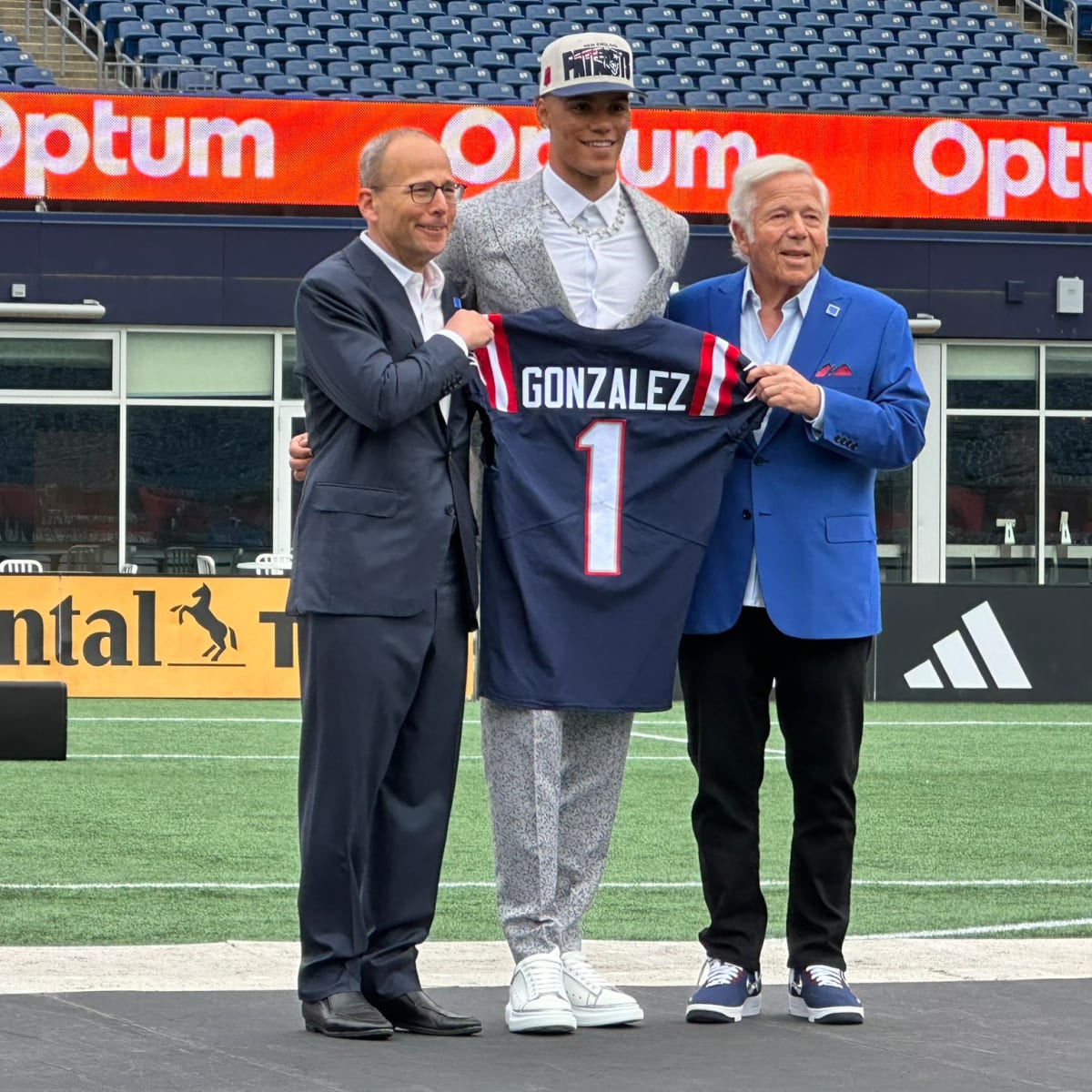 Steal of the Draft,” and New England Patriots first round pick, Christian  Gonzalez, steals show with Colombia-inspired Draft Day suit