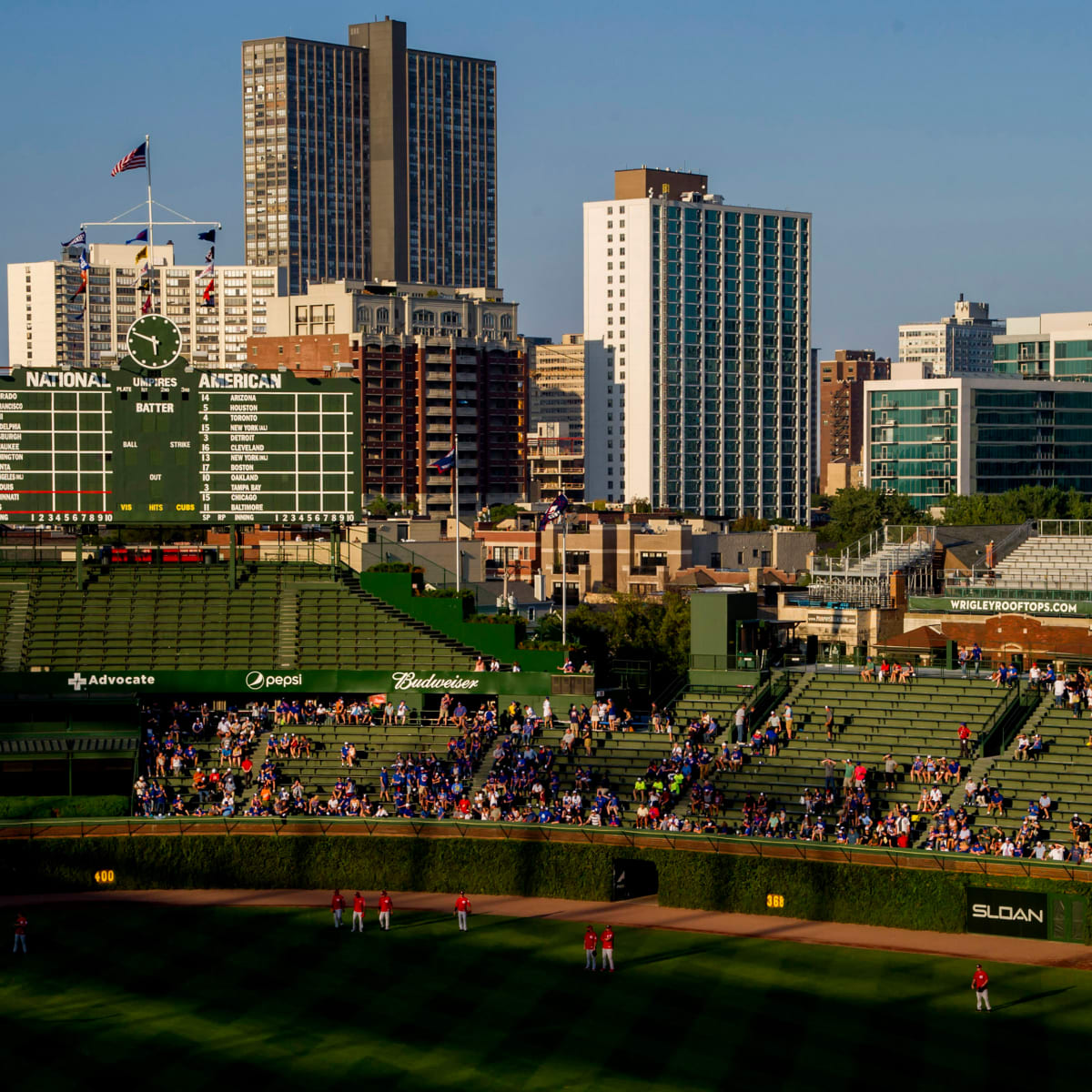 Crews replacing lights at Wrigley Field with LED components - CBS Chicago