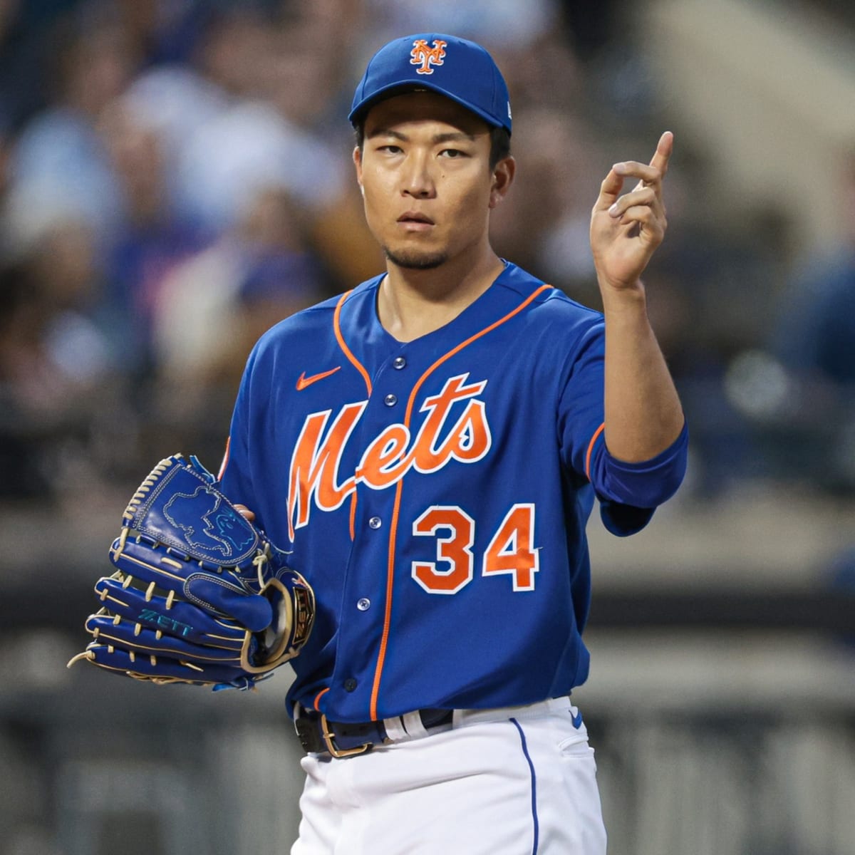 New York Mets' Kodai Senga (34), of Japan, pitches during the