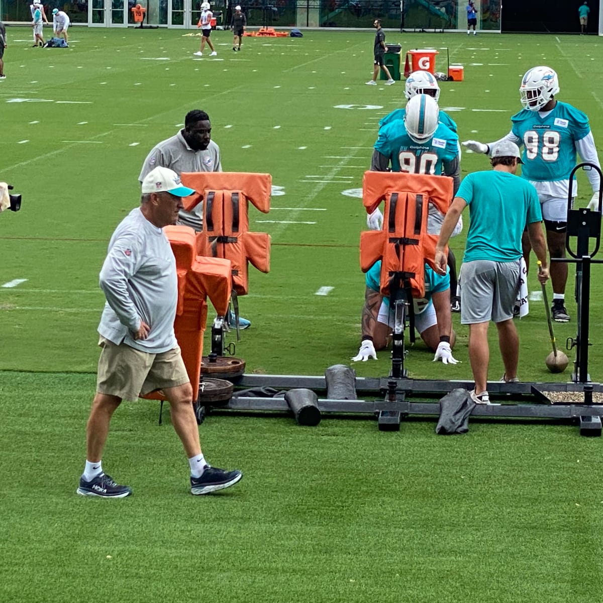 Miami Dolphins defensive tackle Christian Wilkins (97) does drills