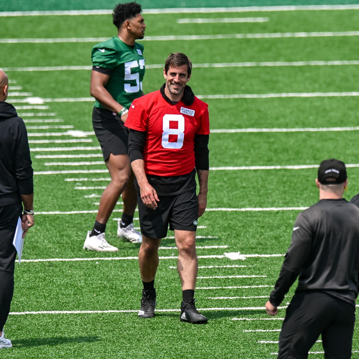 On The Run, Rodgers Reaches Paydirt at New York Jets' OTAs - Sports  Illustrated New York Jets News, Analysis and More
