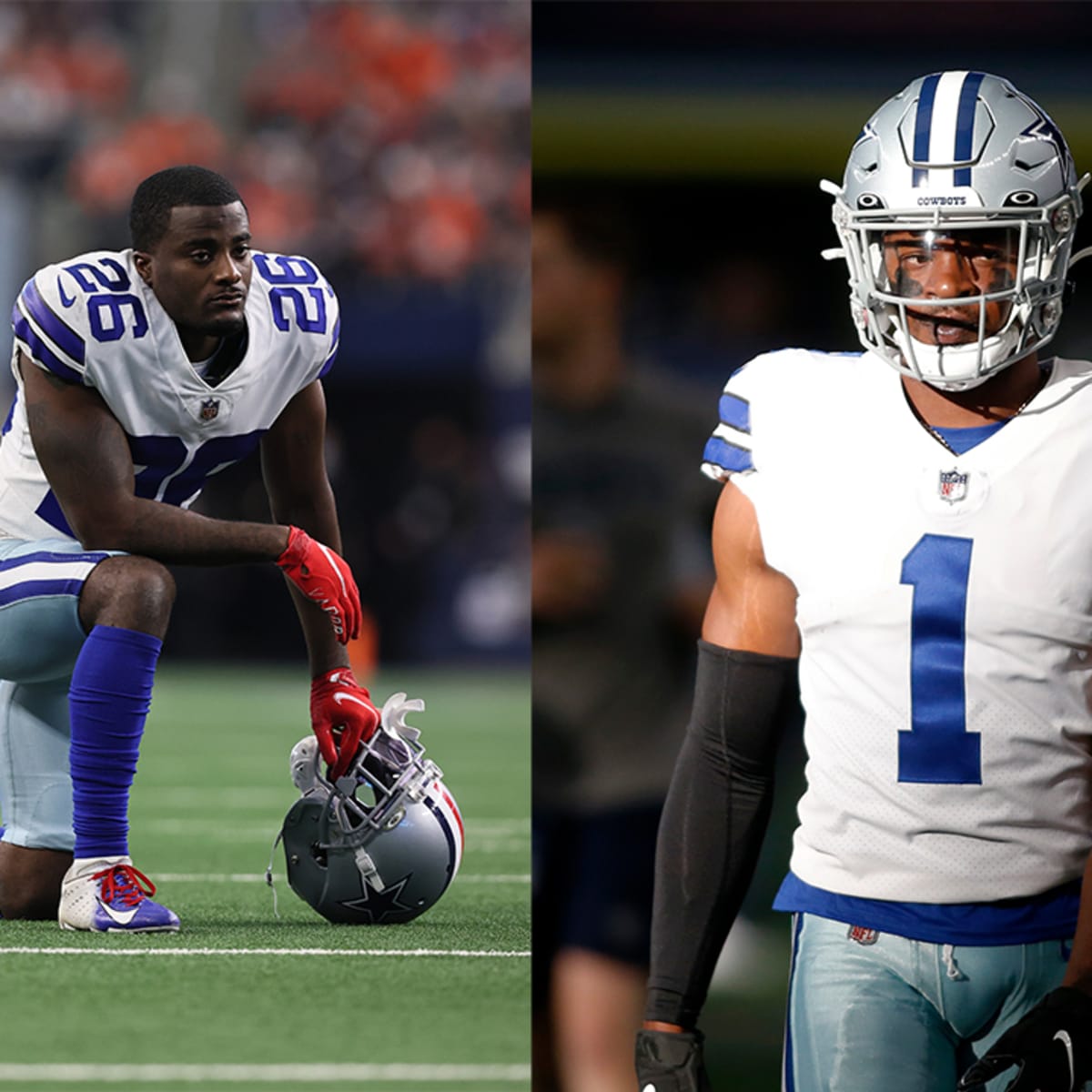 Dallas Cowboys cornerback Kelvin Joseph (1) reacts during an NFL football  game against the Washington Commanders in Arlington, Texas, Sunday, Oct. 2,  2022. (AP Photo/Ron Jenkins Stock Photo - Alamy