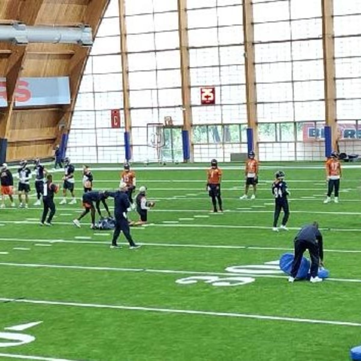 LAKE FOREST, IL - MAY 24: Chicago Bears wide receiver Darnell Mooney (11)  during the the Chicago Bears OTA Offseason Workouts on May 24, 2022 at  Halas Hall in Lake Forest, IL. (