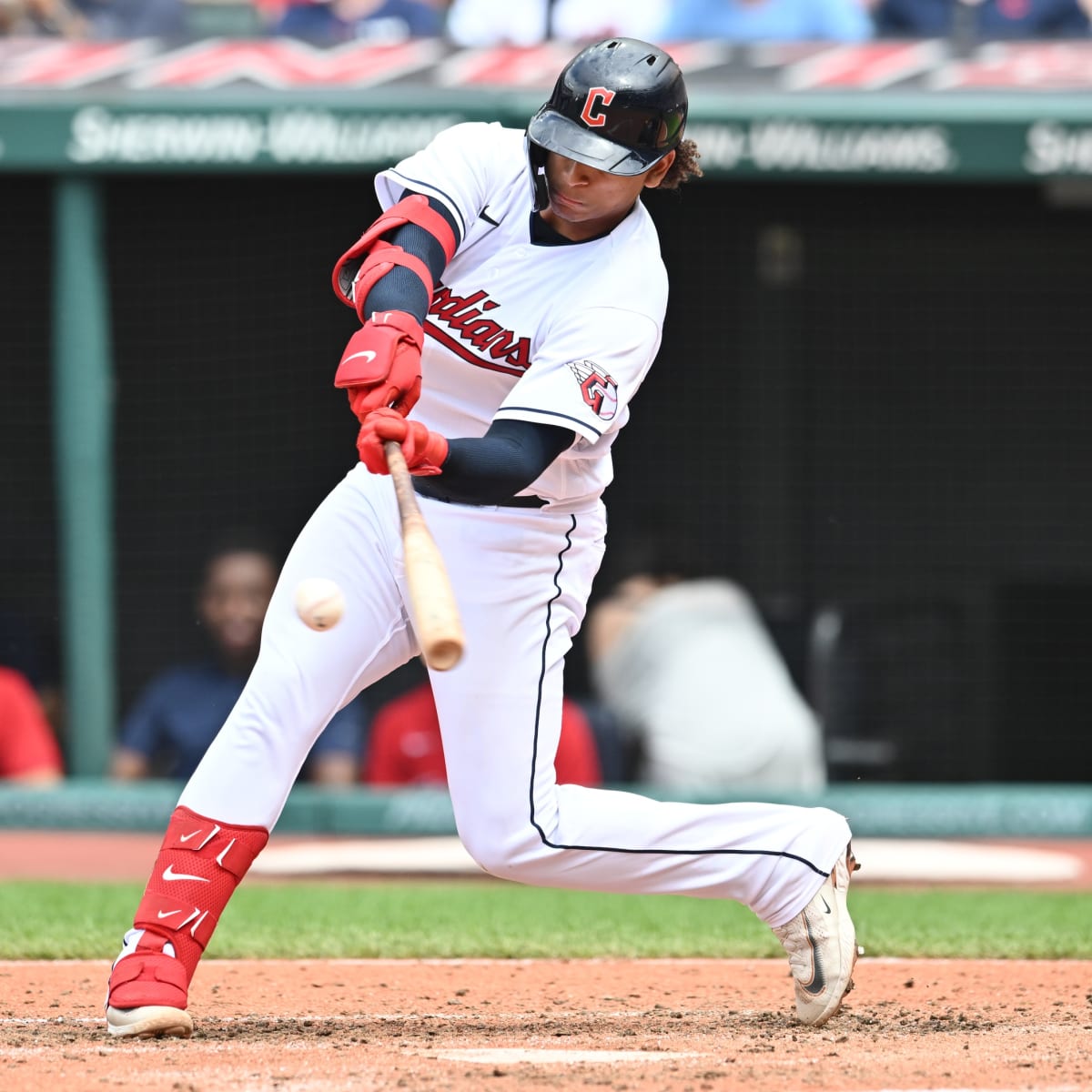 Guardians Bo Naylor gets first hit, Josh Naylor celebrates in dugout