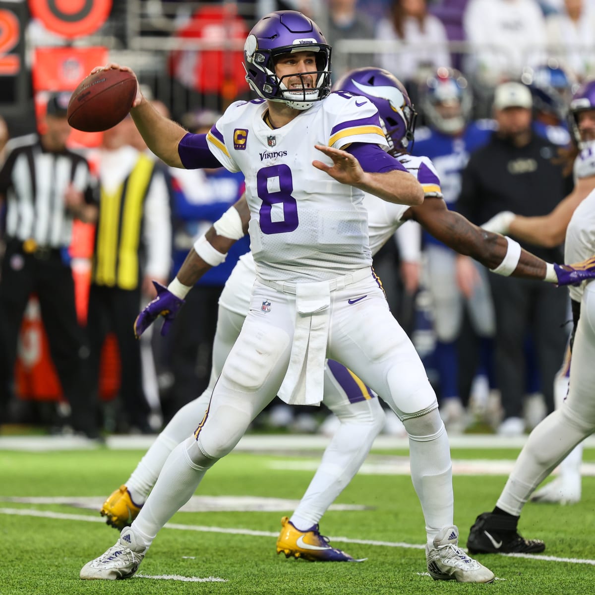 Las Vegas, Nevada, USA. 3rd Feb, 2022. Minnesota Vikings quarterback Kirk  Cousins (8) during the NFC