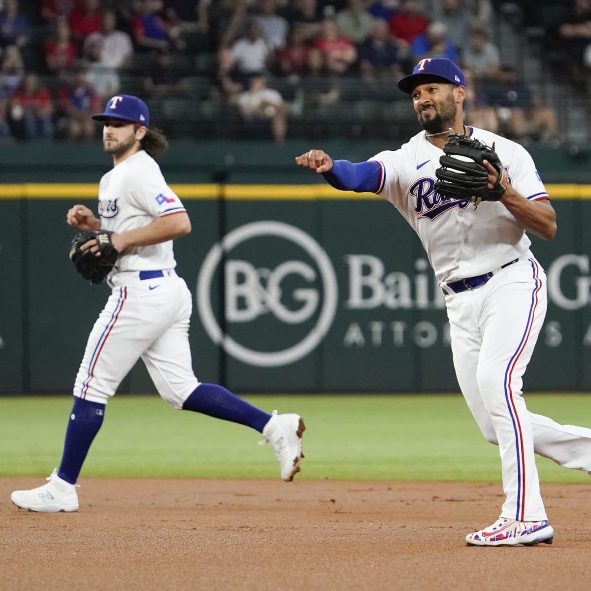 Texas Rangers players talk to media before 2023 MLB All-Star Game